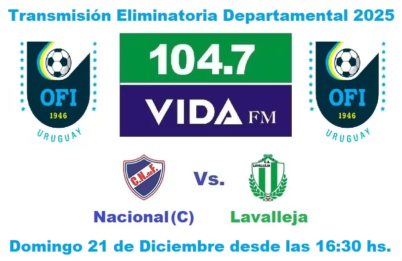 Imagen de Transmisión Nacional (C) Vs. Lavalleja 21-12-2025